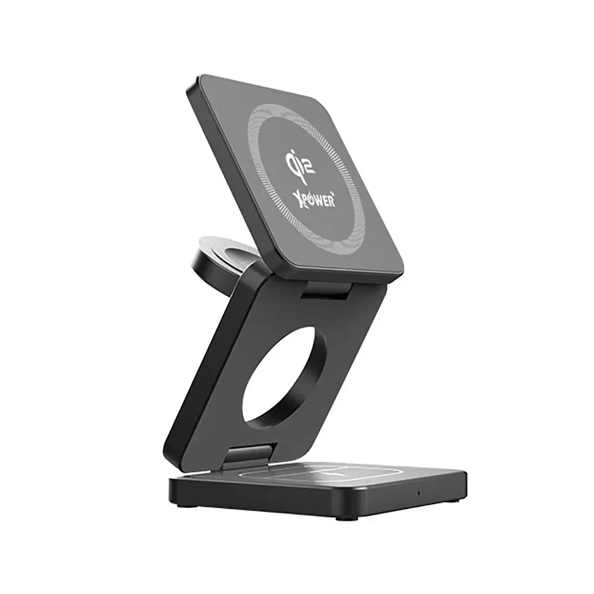 Xpower 23W 3in1 Foldable Magsafe Wireless Charging Stand - Grey - Tashqila Xpower 23W 3in1 Foldable Magsafe Wireless Charging Stand - Grey - Tashqila